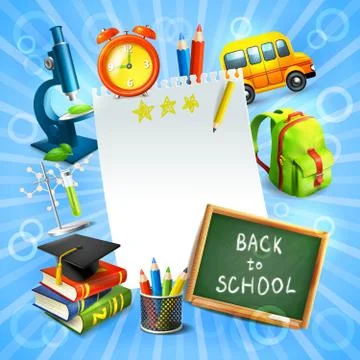 Back to school concept template Stock Illustration