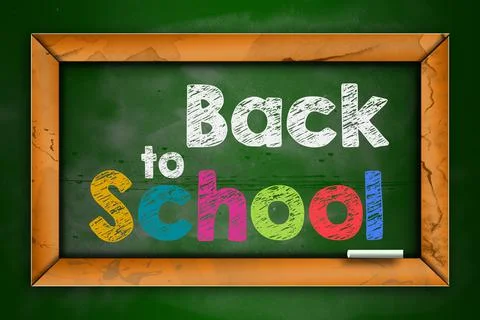 Back to school concept with text written in chalk Stock Illustration