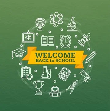 Back to School Concept. Vector Stock Illustration