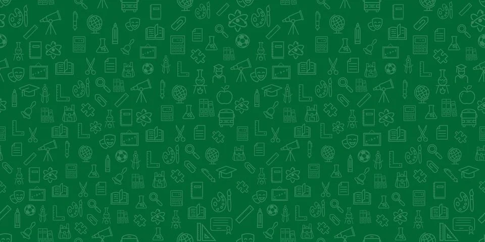 Back to School concept. Welcome back to school Pattern with school supplies. 스톡 일러스트