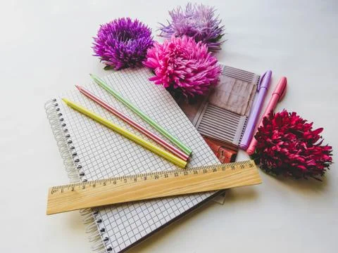 Back to school concept on white background Stock Photos