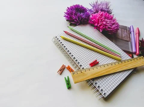 Back to school concept on white background Stock Photos