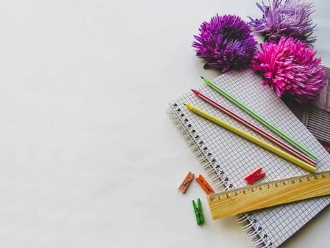 Back to school concept on white background Foto stock