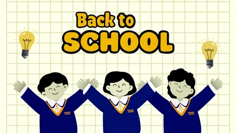 Back to school concept,learning, school children, education cartoon Stock Footage 309796252