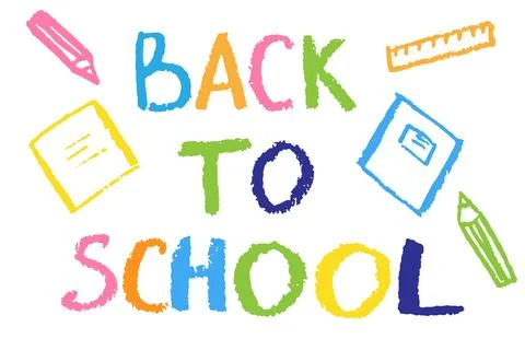 Back to school, crayon grunge banner. Vector illustration Stock Illustration