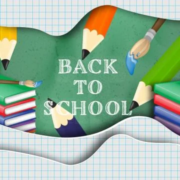 Back to school creative background. Stock Illustration