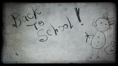 Back to school cute doodle with alpha matte Stock Footage