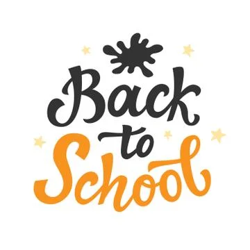 Back to school cute hand drawn ink modern calligraphy Illustrazione stock