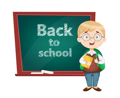 Back to school. Cute schoolboy Stock Illustration