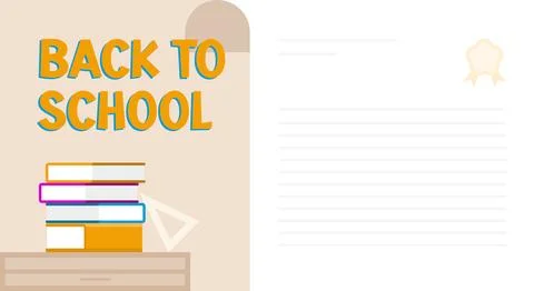 Back to school design background, flat style with white space area Stock Illustration