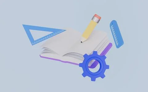 Back to school design, Mathematics class 3d icon Illustrazione stock