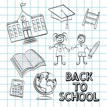 Back to school design. Study icon. Draw illustration , vector Illustrazione stock