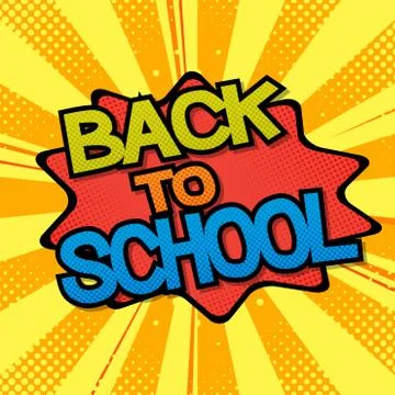 Back School Design Template Retro Comic Stock Illustration