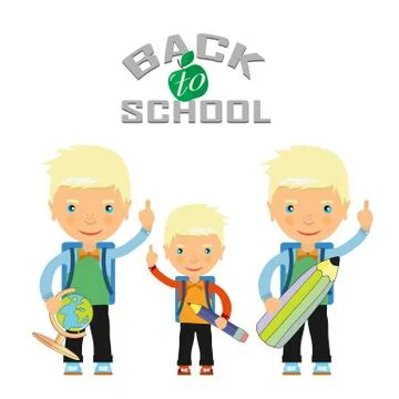 Back to school design. Vector illustration students show the OK sign Ilustración de archivo