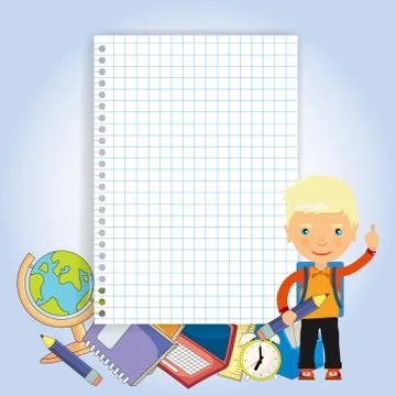 Back to school design. Vector illustration background from sheet of paper int Illustrazione stock