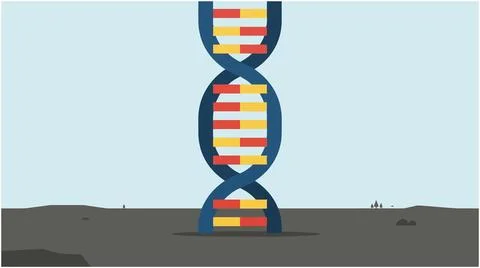 Back to School Dna double helix strand structure icon on abstract backgroun.. Stock Illustration