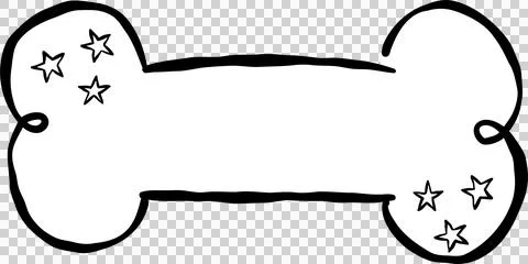 Back to School Dog Outline Bone Outline Cartoon Hand Drawn with Stars Stock Illustration