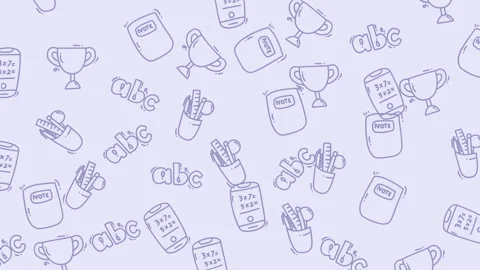 Back to School Doodle Pattern - A Fun and Educational Design. Stock Footage 320148674