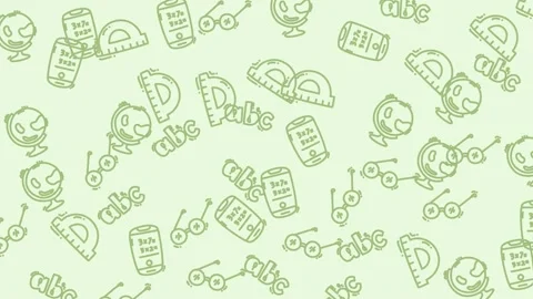 Back to School Doodle Pattern - Fun and Educational Background. Stock Footage 321855109