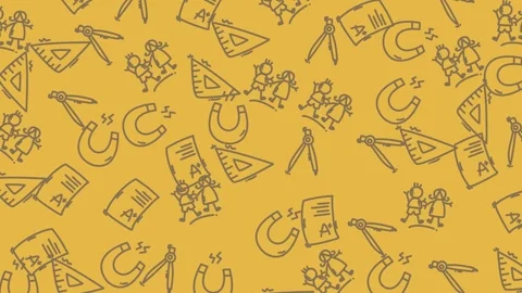 Back to School Doodle Pattern - Fun and Educational Design. Stock Footage 321855111