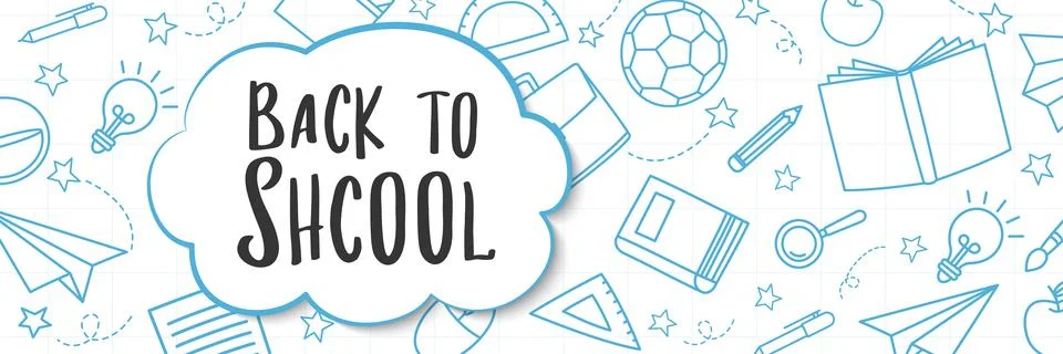 Back to school doodle style background. Education hand drawn objects and sy.. Stock Illustration