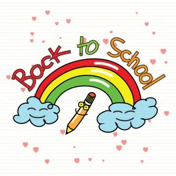 Back to school doodle vector illustration. Stock Illustration