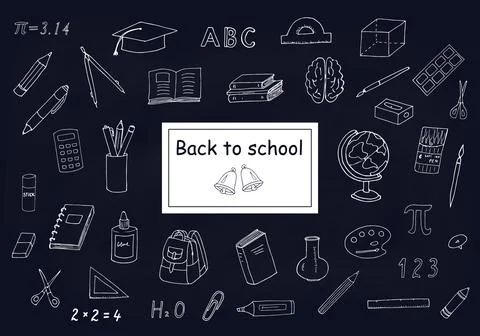 Back to school doodles Stock Illustration