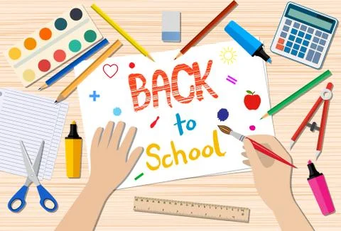 Back to school drawing Stock Illustration