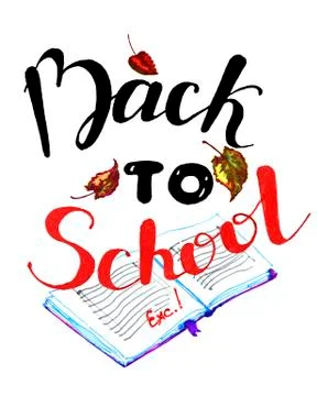 Back to school drawn composition Stock Illustration