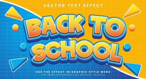 Back to School editable text effect Template Stock Illustration