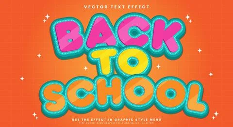 Back to School editable text effect Template イラスト素材