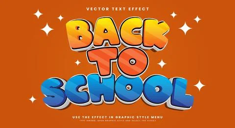 Back to School editable text effect Template Stock Illustration
