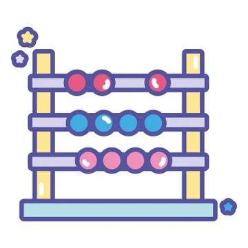 Back to school education abacus arithmetic learn Stock Illustration