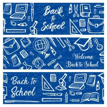 Back to School, education and student study items Stock Illustration