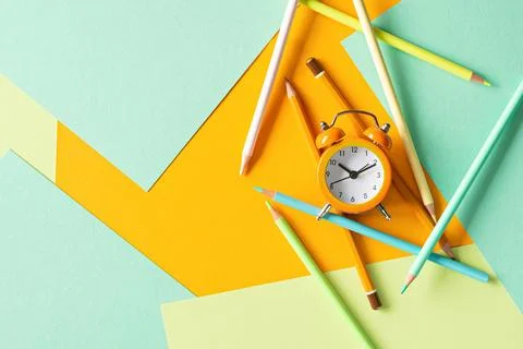 Back to school, education and work concept. Stationery for learning (study) Stock Photos