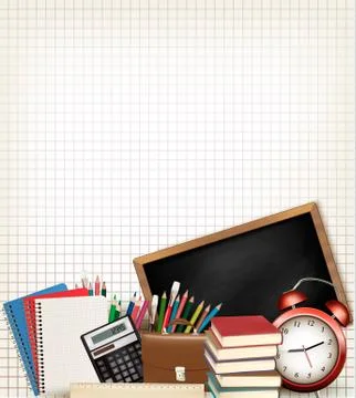 Back to school. education background with school supplies. vector Stock Illustration