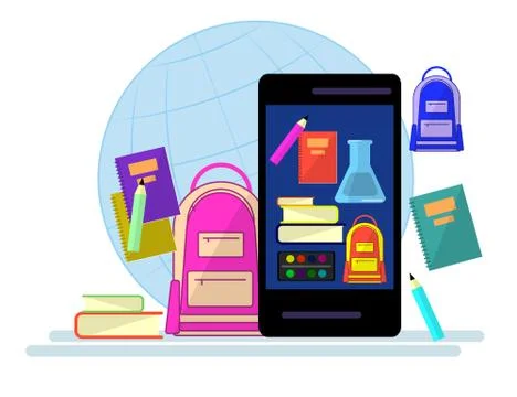 Back To School Education Concept Bunner Flat design Stock Illustration
