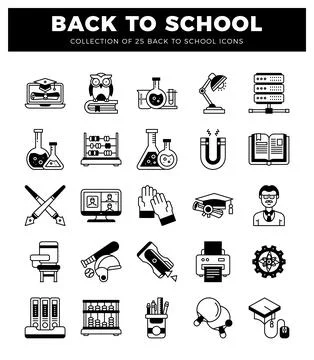 Back to school education icons 스톡 일러스트