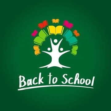 Back to School education tree banner Stock Illustration