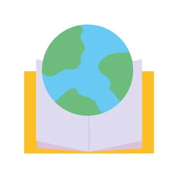 Back to school education world on stacked book Stock Illustration