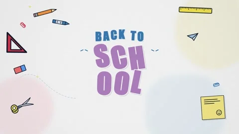 Back to School Educational Background with Hand Drawn Stationery Elements. Stock Footage 341775267