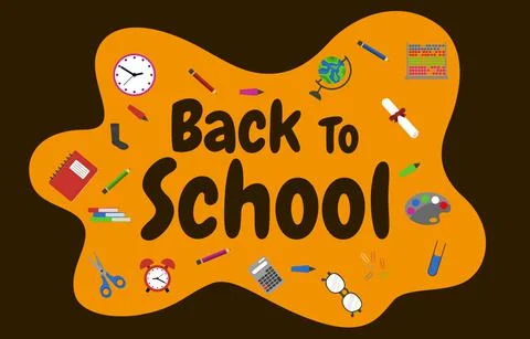 Back To School Element Study Education Concept Vector Background 스톡 일러스트