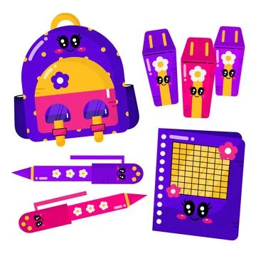 Back to school element vectors for education Stock Illustration