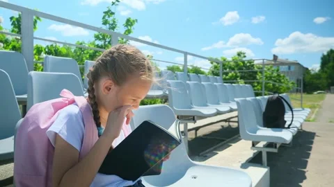 Back to school. Elementary school student. First grader. The beginning of classe Stock Footage 277678082