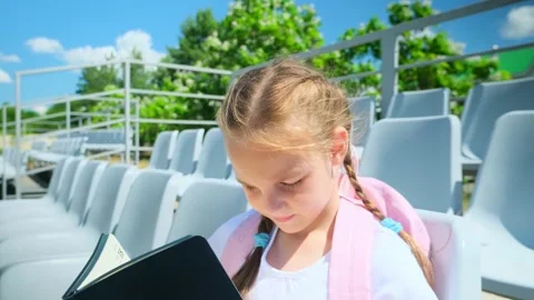Back to school. Elementary school student. First grader. The beginning of classe Stock Footage 279874301