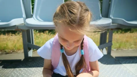 Back to school. Elementary school student. First grader. The beginning of classe Stock Footage 282082616