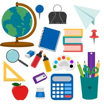 Back to school elements collection Stock Illustration