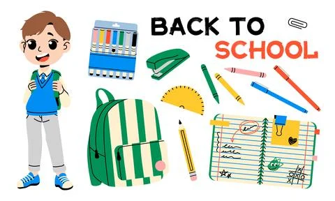 Back to School Elements Collection 스톡 일러스트