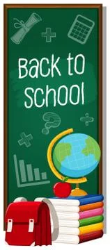 Back to school elements Stock Illustration
