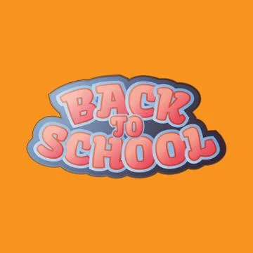 Back to school. Emblem in the form of a sticker. Template for banner, flyer o Stock Illustration